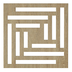 Mennyezeti kazettás dekorpanel, geometria, 595x595 mm, 3 mm HDF - Sonoma tölgy