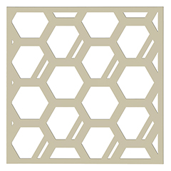 Mennyezeti kazettás dekorpanel, hexagonok, 595x595 mm, 3 mm HDF - Krém