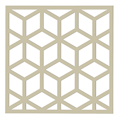 Mennyezeti kazettás dekorpanel, kockák, 595x595 mm, 3 mm HDF - Krém