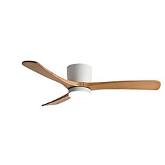 Mennyezeti ventilátor és lámpa, slim design, 3 lapát (18W/1440lm) CCT, távirányítóval, fehér - bükk