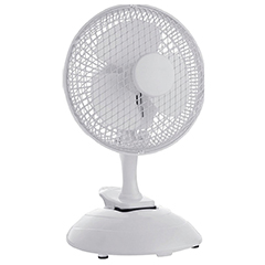 Asztali ventilátor fehér színben (29 cm - 17W), csíptethetős