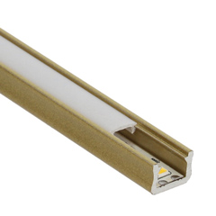Type-X Arany - Alumínium U profil LED szalagos világításhoz 12x8 mm (Opál búrával)