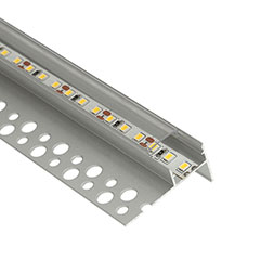 ALP-057 - TILE-EDGE Ezüst - Lépcsővilágító profil LED szalaghoz (Átlátszó búrával)