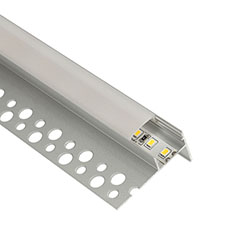 ALP-057 - TILE-EDGE Ezüst - Lépcsővilágító profil LED szalaghoz (Opál búrával)