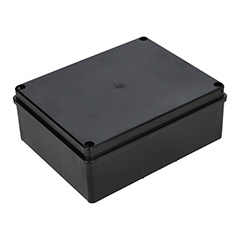 S-BOX sima falú kötődoboz csavaros fedéllel, (245x195x95 mm) IP65, fekete