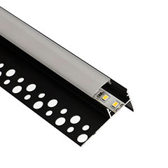 ALP-056 - TILE-EDGE Fekete - Lépcsővilágító profil LED szalaghoz (Opál búrával)