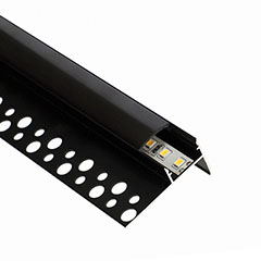 ALP-056 - TILE-EDGE Fekete - Lépcsővilágító profil LED szalaghoz (Fekete búrával)