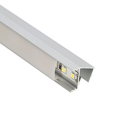 GLASS SHELF Ezüst - üvegpolc profil LED szalaghoz (Opál búrával)