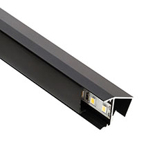 GLASS SHELF Fekete - üvegpolc profil LED szalaghoz (Fekete búrával)