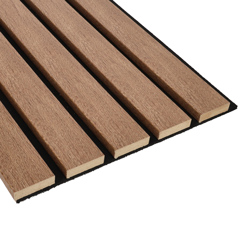 - Fa hatású, hangszigetelő lamella falburkolat, filc hátlappal (260 cm x 30 cm x 1.7 cm) - bronz tölgy
