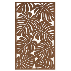 Fali dekorpanel, monstera levél minta, 90x150 cm, 3 mm HDF - Dió