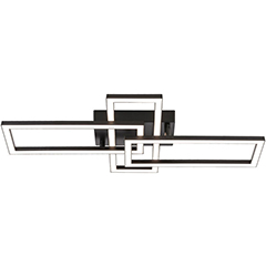Mennyezeti designer LED lámpa (24W/1200Lumen) fekete, természetes fehér