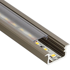 Type-B Inox - Alumínium süllyeszthető U profil LED szalaghoz (Átlátszó búrával)