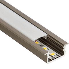Type-B Inox - Alumínium süllyeszthető U profil LED szalaghoz (Opál búrával)