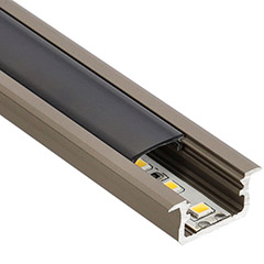 Type-B Inox - Alumínium süllyeszthető U profil LED szalaghoz (Fekete búrával)