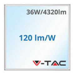 LED panel (595 x 595mm) 36W - hideg fehér, Backlit, CREE Chip