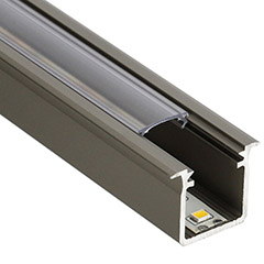 Type-G Inox - Alumínium süllyeszthető U profil LED szalaghoz (Átlátszó búrával)