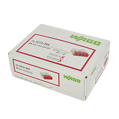 2273 Wago Compact vezeték összekötő, 4 x 2.5mm² vezeték nyílásos (100 db)