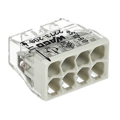 2273 Wago Compact vezeték összekötő, 8 x 2.5mm² vezeték nyílásos