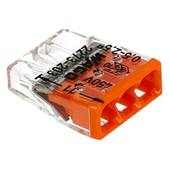 2273 Wago Compact vezeték összekötő, 3 x 2.5mm² vezeték nyílásos