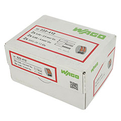 222 Wago karos (kapcsos) vezetékösszekötő, 2 x 4mm² vezeték nyílásos (50 db)