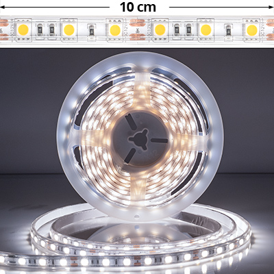 LED szalag kültéri 5050-60 (12 Volt) - hideg fehér, 5 méter LED szalag kültéri 5050-60 (12 Volt) - hideg fehér, 5 méter