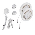 Két LEDS-SET LED szalag 2835-30, mozgásérzékelő, táp, meleg f.