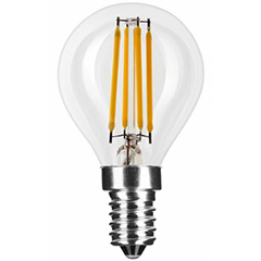 E14 LED izzó Retro filament (4W/360°) Kisgömb - meleg fehér