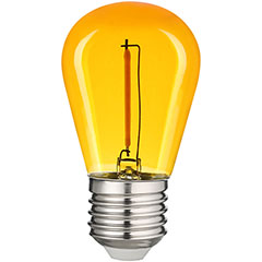 Színes filament LED lámpa E27 (1W/300°) Körte - sárga