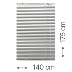 Alumínium reluxa, 25 mm-es lamellával (ezüst) 140x175 cm