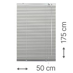 Alumínium reluxa, 25 mm-es lamellával (ezüst) 50x175 cm