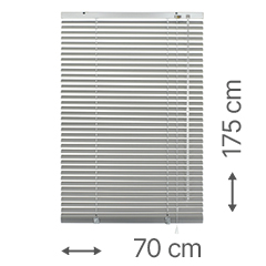 Alumínium reluxa, 25 mm-es lamellával (ezüst) 70x175 cm