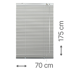 Alumínium reluxa, 25 mm-es lamellával (ezüst) 70x175 cm