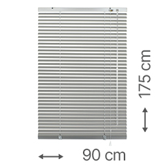 Alumínium reluxa, 25 mm-es lamellával (ezüst) 90x175 cm