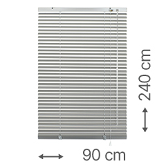 Alumínium reluxa, 25 mm-es lamellával (ezüst) 90x240 cm