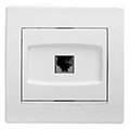 RJ45 számítógép aljzat szimpla, Cat5e, komplett (Anya) fehér