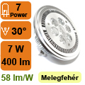 x.LED lámpa AR111 (PowerLED/7W/30°) meleg fehér