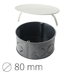 Kör alakú kötődoboz tetővel (80 mm) fekete - fehér