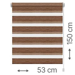 Mini zebra roló - sávroló oldalfeszítéssel (Z752 barna) ablakra: 53x150 cm