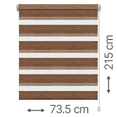 Mini zebra roló - sávroló oldalfeszítéssel (Z752 barna) ajtóra, ablakra: 73.5x215 cm