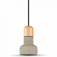 Cesna beton + fa búrás csillár (E27) szürke - D:120 mm Kifutó!