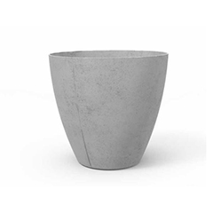 Beton L műanyag kerek virágláda (40 cm) világos szürke