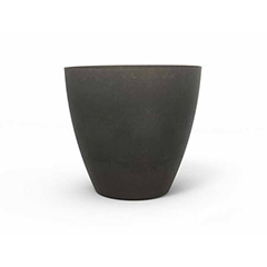 Beton L műanyag kerek virágláda (40 cm) - sötétszürke