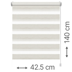 Mini zebra roló - sávroló oldalfeszítéssel (Z760 bézs, selyem) ablakra: 42.5x140 cm