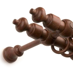 Carballo fa függönykarnis szett - mahagóni (2 soros) - 120 cm