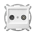 Castella RTV antenna aljzat, (10 dB átmenő), fehér