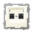 Castella számítógép aljzat (RJ45x2), elefántcsont