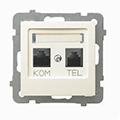 Castella telefon és számítógép aljzat (RJ11, RJ45), elefántcsont