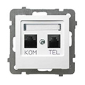 Castella telefon és számítógép aljzat (RJ11, RJ45), fehér