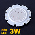 LED COB alumínium panel (9-12V/150mA) 3W - piros Kifutó!
